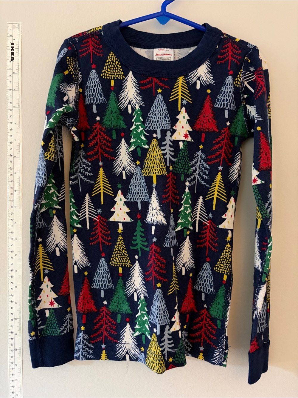 Hanna Andersson Navy Long-Sleeve Holiday Tree Tee